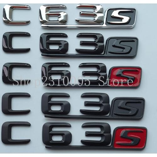 2015 Sharp 3D Letters Trunk Badges Emblem Badge for Mercedes Benz AMG C204 A205 S205 S204 W204 W205 C63s C63 S Chrome Black