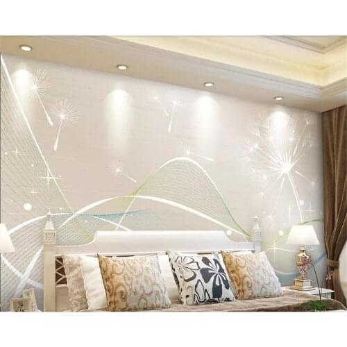 Beibehang 3d mural wallpaper Beautiful modern minimalist line dandelion home indoor TV background wall 3 d wallpaper for walls