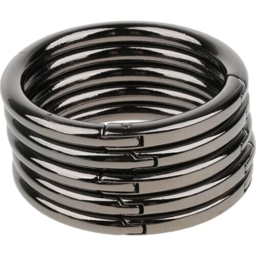 5pcs Round Carabiners Spring Buckles Snap Hook Keychain Holder Black 51mm