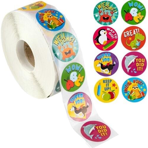 500pcs/roll christmas sticker 8 designs pattern cartoon sticker for kids toys christmas gift waterproof adhesive labels