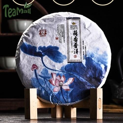2016 Ripeang Tian Shu Puer Chinese Tea Bulang Mountain Old Tree Tea with Lotus Fragrance Ripe Puer Chinese Tea Cake 357g