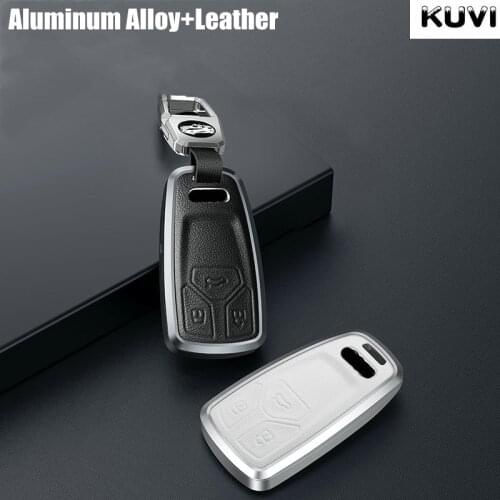 Alloy Leather Car Key Case Cover Ptotect Shell Fob For Audi A4 B9 A5 A6L A6 S4 S5 S7 8W Q7 4M Q5 TT TTS RS Coupe Accessories