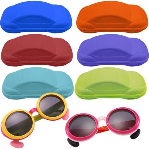 Children Car Shaped Glasses Case Cute Zipper Hard Glasses Strage Bag Box Cases Kids Sunglasses Cases Automobile Styling Box