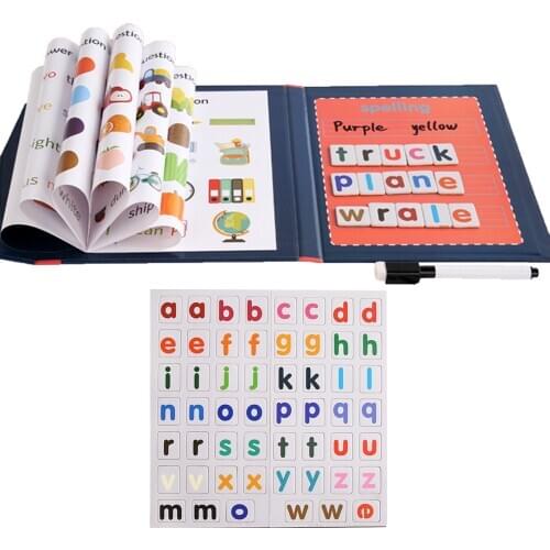 Matching Letter Game Baby Montessori Wood Jigsaw Puzzle 3D Alphabet Animals Kids Education Puzzle Spelling Toys