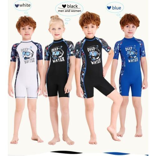 Kids Girls Boys Diving Suit Neoprenes Wetsuit Children For Keep Warm One-piece Long Sleeves UV Protection Swimwear Swimsuits
