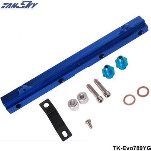 For Mitsubishi 4G63 EVO7/8/9 Top feed Injector Fuel Rail Turbo Kit Blue Aluminium Billet HQ jdm TK-Evo789YG