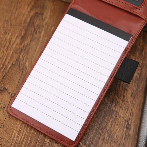 Pocket A7 Notebook Leather Cover Notepad Memo Diary Planner With Calculator Business Work Office Supplies
