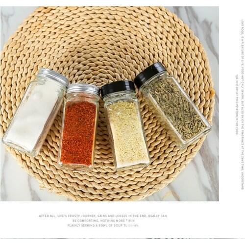 Spice jar storage container glass seasoning bottle with lid camping condiment container salt and pepper seasoning bottle