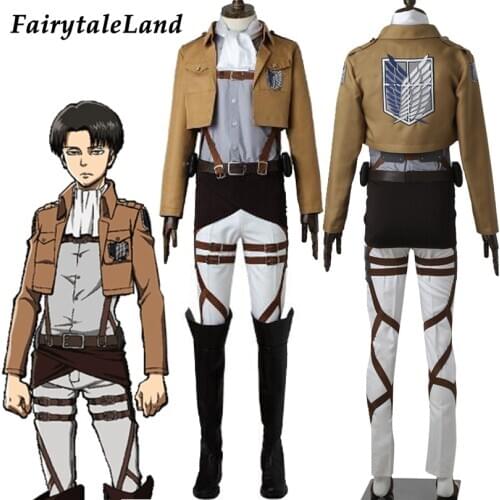Attack on Titan Rivaille Costume Cosplay Rival Ackerman Halloween Adult Men Superhero Outfit Shingeki no Kyojin Suit