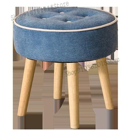 Button Small Round Stool Coffee Table Fabric Lazy Soft Pier Stool Adult Household Makeup Shoe Changing Stool Xj