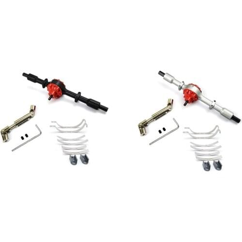 Metal Rear Bridge Axle with Shock Absorber Leaf Springs Suspension for WPL D12 B16 B36 B14 B24 RC Car Parts