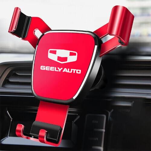 Metal car logo Style On-board Phone Holder Car Air Outlet-Holder Mobile Phone Navigation Gravity Holder For Geely AtlasX7 GT GX9