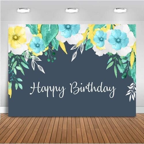 Mocsicka Spring Flower Photography Backdrops Happy Birthday Garden Theme Party Decoration Banner Background for Photo Studio 421