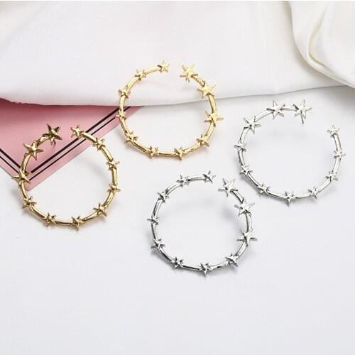 Fashion jewelry elegant all-match earrings star ring earrings five-corner Star alloy geometric earrings Jewelry accessories