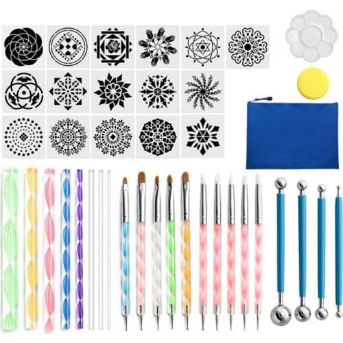 41pcs Mandala Dotting Tools Set for Painting Rock Stone Stencil Acrylic Stick