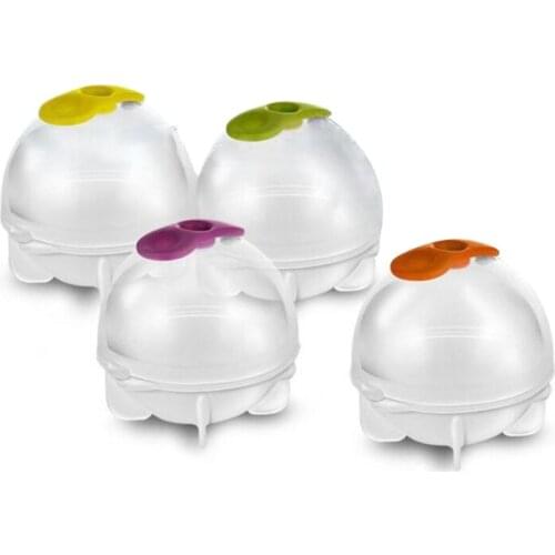 Round Ice Cube Mold Set of 4 Individual Tight Sealing Leak Proof Silicone Big Sphere Ice Ball Makers for Whiskey Bourbon