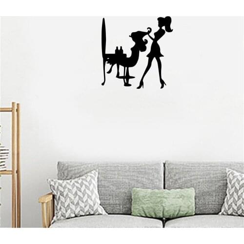 Beauty Wall Decal Salon Barber Wall Sticker For Barber Store Hair Beauty Salon Home Decoration Vinyl Revocable Mural ov700