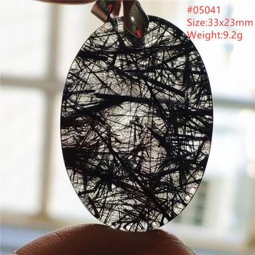 Genuine Natural Black Rutilated Quartz Clear Beads Pendant Water Drop Rectangle Clear Beads Crystal Wealthy Stone AAAAAA