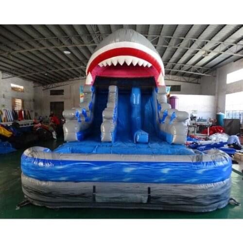 Latest design Shark PVC material Inflatable Slide Bouncy Slide Inflatable Water Slide for kids