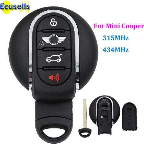 NEW 4 buttons Smart Remote Car Key Fob 315mhz 434MHz for BMW Mini Cooper 2007-2014 with emergency key blade