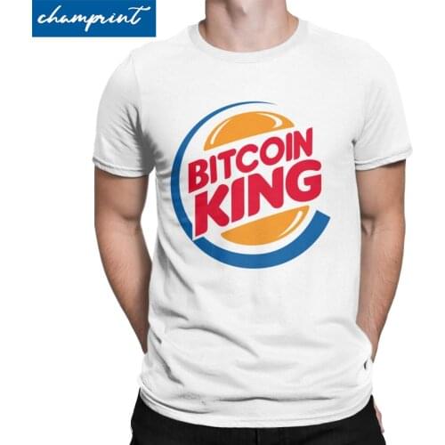 The Original Bitcoin King T-Shirts Men Cryptocurrency Crypto Btc Blockchain Geek Funny Tees Round Neck T Shirt Plus Size Clothes
