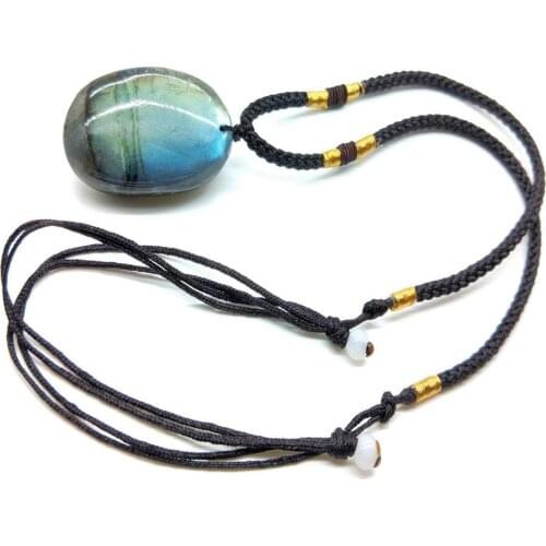 Natural Labradorite Necklace Irregular Shape Unique Natural Pendant Best Healing Stones Fabulous Gift Necklace 20mm-35mm