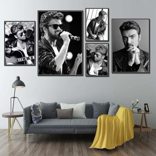 High Definition Printing George Michael Singer Music Canvas Poster Art Star Wall Pictures Painting Living Room Bar Home Decoraie