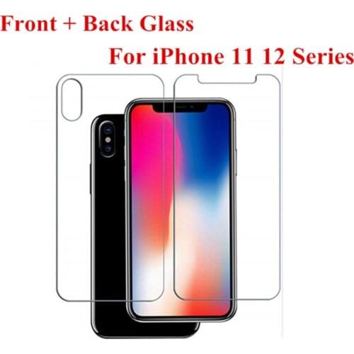 Front+Back Tempered Glass For iPhone 11 Pro XS Max X XR SE 2020 Screen Protector for iPhone 11 12 mini 7 8 Plus protective glass