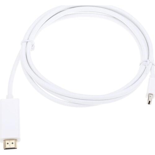 1.8M Mini Displayport Display Mini DP To HDMI-compatible HDTV Cable Adapter Audio Video Converter for Macbook PC To TV Projector