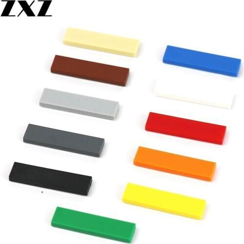 100PCS/lot Flat Tiles 1x4 Early Learning Educational Toys Plastic Building Block Assemble Parts 2431 Flat Kids Gift Bulk Bricks