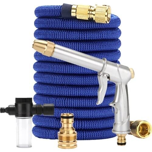 Garden Hoses 25FT-100FT Expandable Magic Flexible Garden Water Pipes Washer Gun Spray Adjustable Water Jet Garden Hose Foam Pot