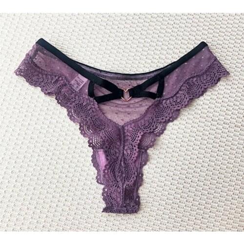 Romantic Sexy Lace Underwear Women Hollow Out Panties Sex String Transparent Thong Seamless Briefs Female Lingerie