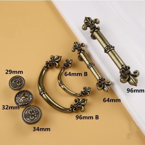 96mm 64mm rusic retro furniture handles bronze dresser kitchen cabinet door handles antique brass drawer bedside table knobs