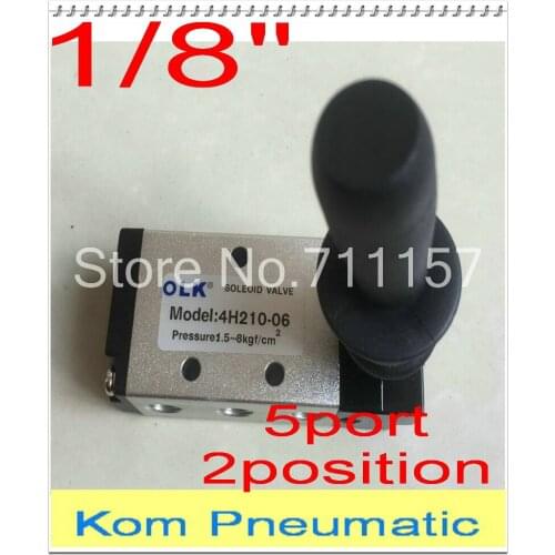 5 Way Pneumatic Air Hand Lever Operated Solenoid Valve 4H210-06 Port 1/8" BSP Manual Hand Action Control Valves