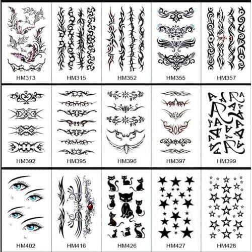 Wholesale 500packs New Arm Body Tattoo Sticker HM 10*20cm Waterproof Temporary Tattoo Removable Fake Tattoo Body Tatuajes Decal