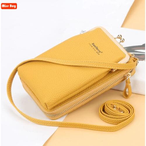 PU Leather Travel Portable High Quality Phone Bag for iPhone 12 for Samsung Galaxy S20 Shoulder Bag Brand Ladies Crossbody Bag