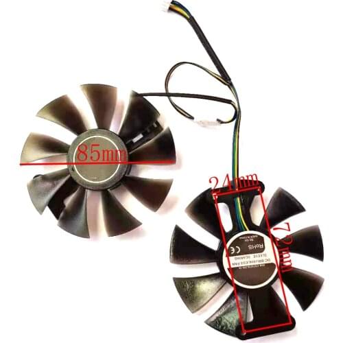 GA91S2U 85mm 4pin 72x24mm GeForce GTX950 GTX960 GTX1060 For Radeon Red Dragon AX RX 470 RX480 RX 580 graphics card fan