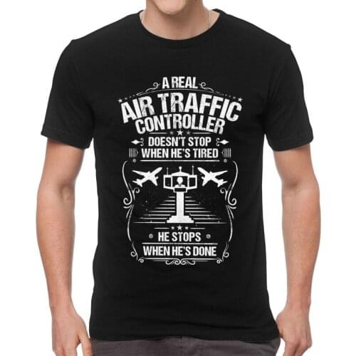 Air Traffic Controller T-Shirts Men Novelty T Shirts Short Sleeve Flight Controller Control Tshirt 100% Cotton Tees Top Clothes