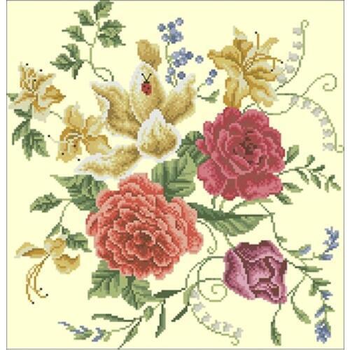 Blooming flowers patterns Counted Cross Stitch 11CT 14CT DIYChinese Cross Stitch Kits Embroidery Needlework Sets home decor