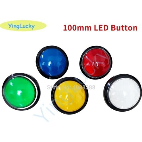 Yinglucky 1pcs 100mm Push Button LED Illuminated Microswitch for DIY Arcade Game Machine Parts 5/12V Large Dome Light Switch