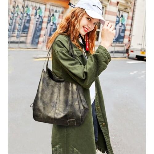 High Quality Ladies Handbag Femme 2021 Vintage Women Shoulder Bag Female Causal Totes Bags Large Capacity Luxury Designer