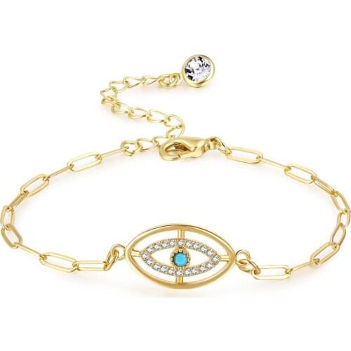 New Fashion Lucky Eyes Womens Gold Color Bracelet For Women Event Party Holiday Gift Jewelry Accessories