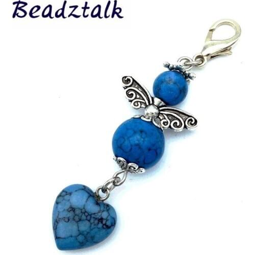 New Style Natural Fashion Stone Keychain Pendant For Bag Accessory Craft Gift Protection Angel Charm Jewelry 10 pcs a lot