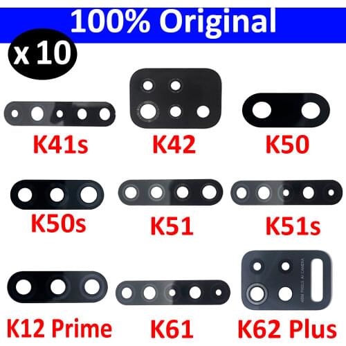 10Pcs/Lot, Rear Back Camera Glass Lens For LG K41S K42 K51 k51S K61 K62 Plus With Ahesive Sticker