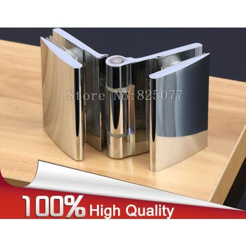 2PCS H59 Brass Glass to Glass Open Inside Hinge for 8-12mm 3/8"-1/2" Thickness Glass Polished Chrome Shower Door Hinge JF1214