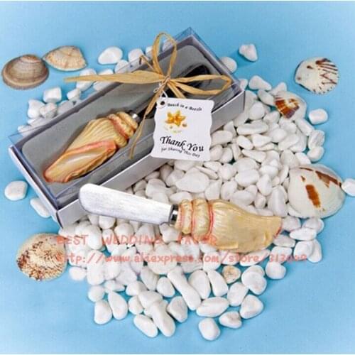 20PCS/LOT Unique Beach Theme Wedding gifts SPREAD THE LOVE SEA SHELL SPREADER Favors The same as our real photo