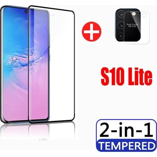 2in1 on For Samsung S10 Lite Glass Camera Lens Protective Film For Samsung Galaxy S10lite Screen Protector Samsang SM-G770F 6.7