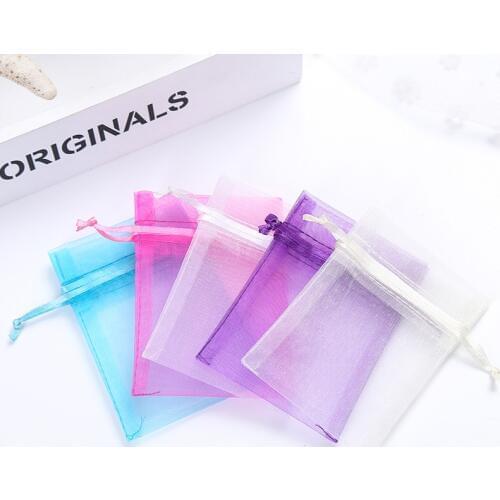 50pcs/lot 7x9 9x12 10x15 13x18cm Small Organza Bags Wedding Party Favor Gift Bag Nice Charms Jewelry Packaging Bags & Pouches