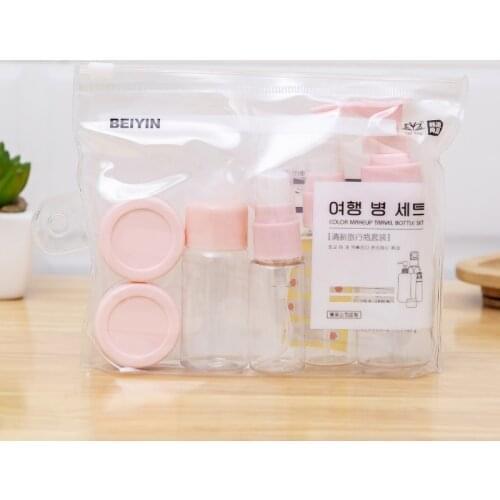 6Pcs/Set Cosmetic Dispensing Bottle Portable Sample Spray Can Lotion Shampoo Container Transparent Toner Storage Bottle