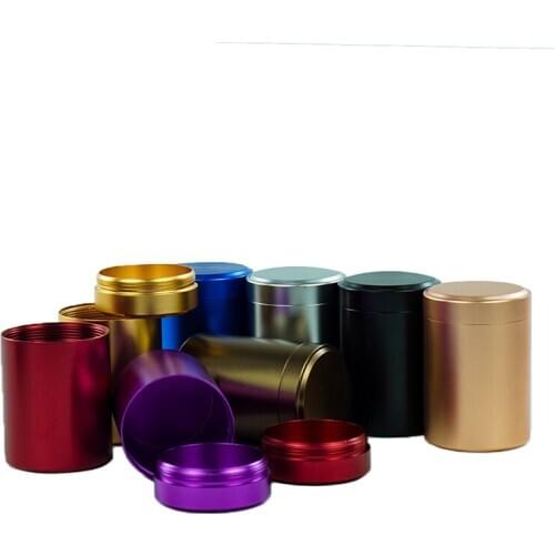 60ml Aluminum Alloy Airtight Container Tea Jar Colorful Tobacco Storage Tank Cylinder Herb Cigarette Candy Can Novelty